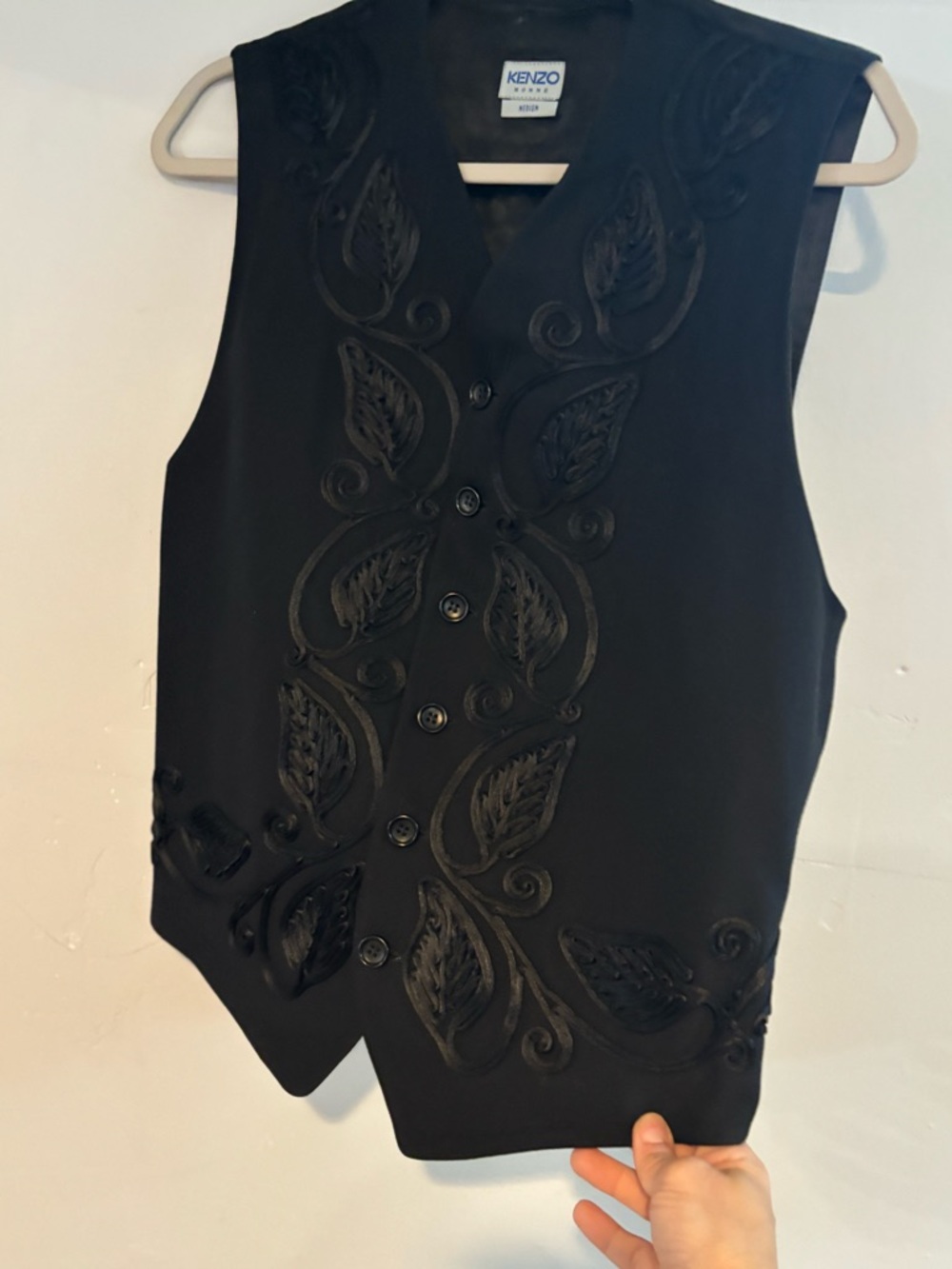 Kenzo Black Embroidered Sleeveless Vest